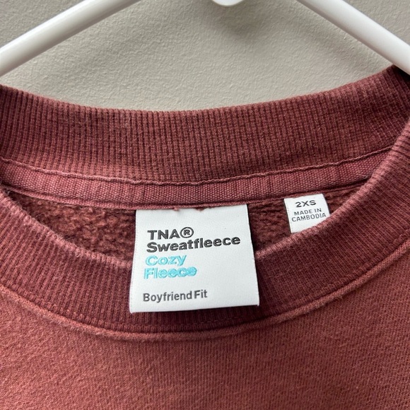 TNA Sweatfleece Cozy Fleece Boyfriend Fit Crewneck - Picture 4 of 4